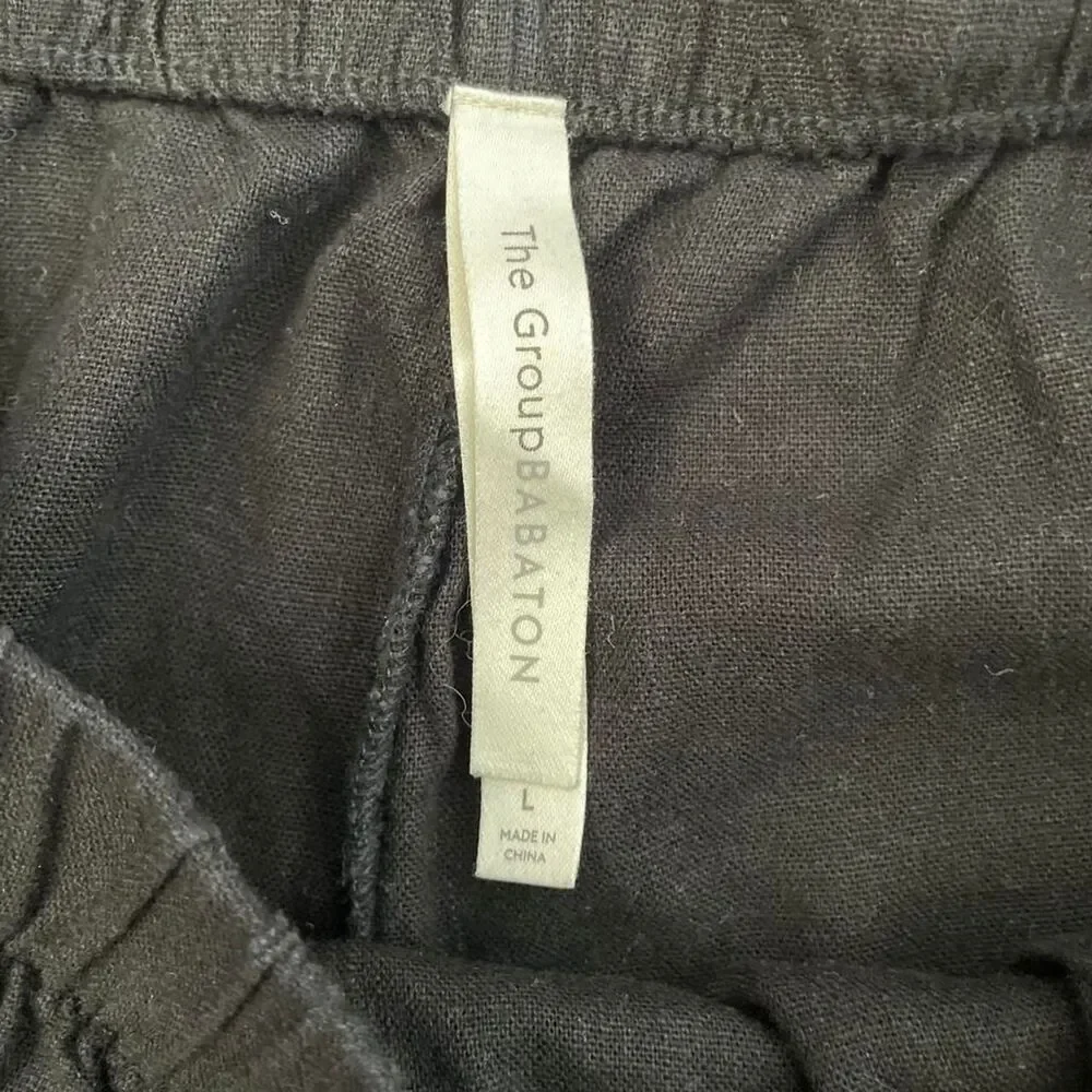 Babaton Sontag Linen Cropped Pants Black
